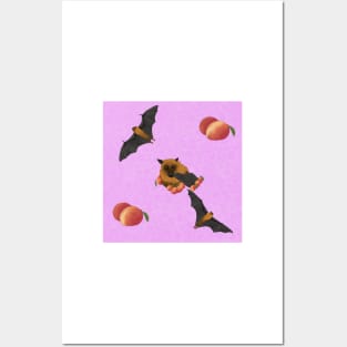 Fruit Bats and Mangoes Purple Posters and Art